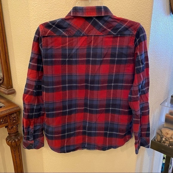 BILLABONG Red Plaid Flannel Buttoned Long Sleeve Top Size Medium - Picture 5 of 8